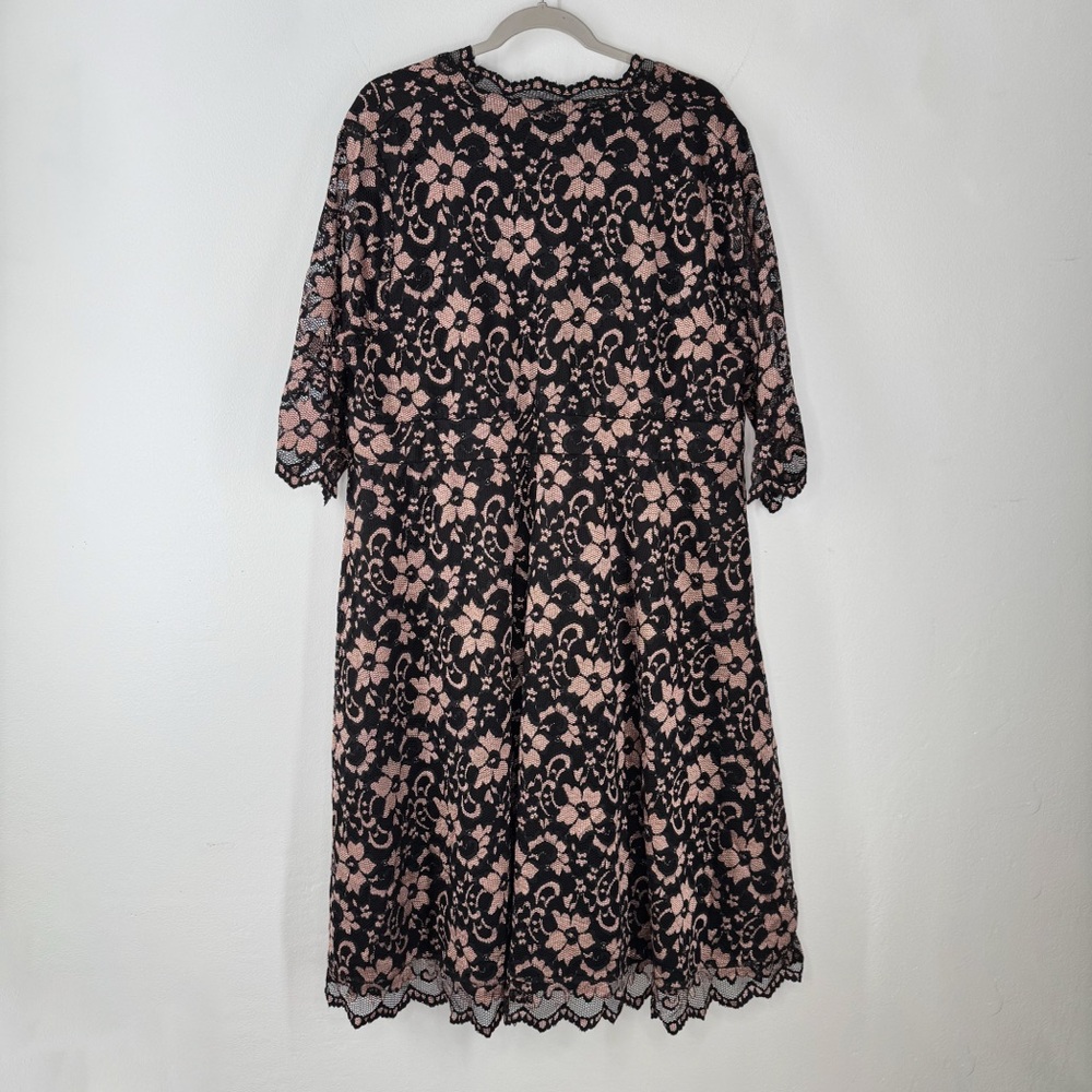 Kiyonna Floral Lace Dress Lined V-Neck Women’s Size 3X - Picture 8 of 14